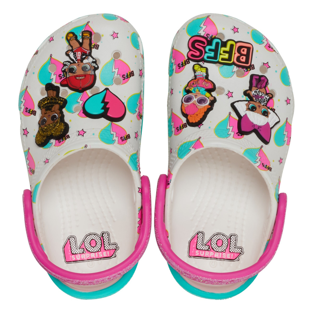 Saboti Crocs Classic Toddler LOL Surprise BFF Clog Alb - White - imagine 8